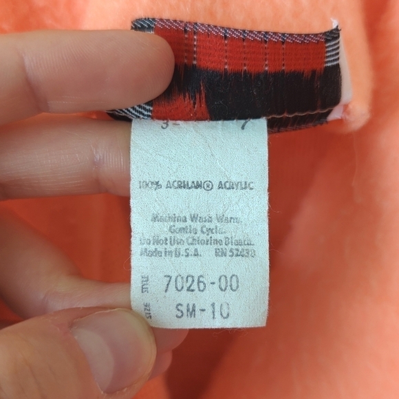 Wildcrest 80's Vintage Fuzzy Scalloped Collar Long Sleeve Maxi Robe Neon Peach S - Picture 7 of 16